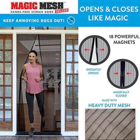 Magic Mesh Magnetic Screen Door 80x36 Inch