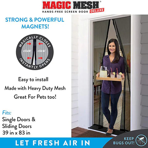 Magic Mesh Magnetic Screen Door 80x36 Inch